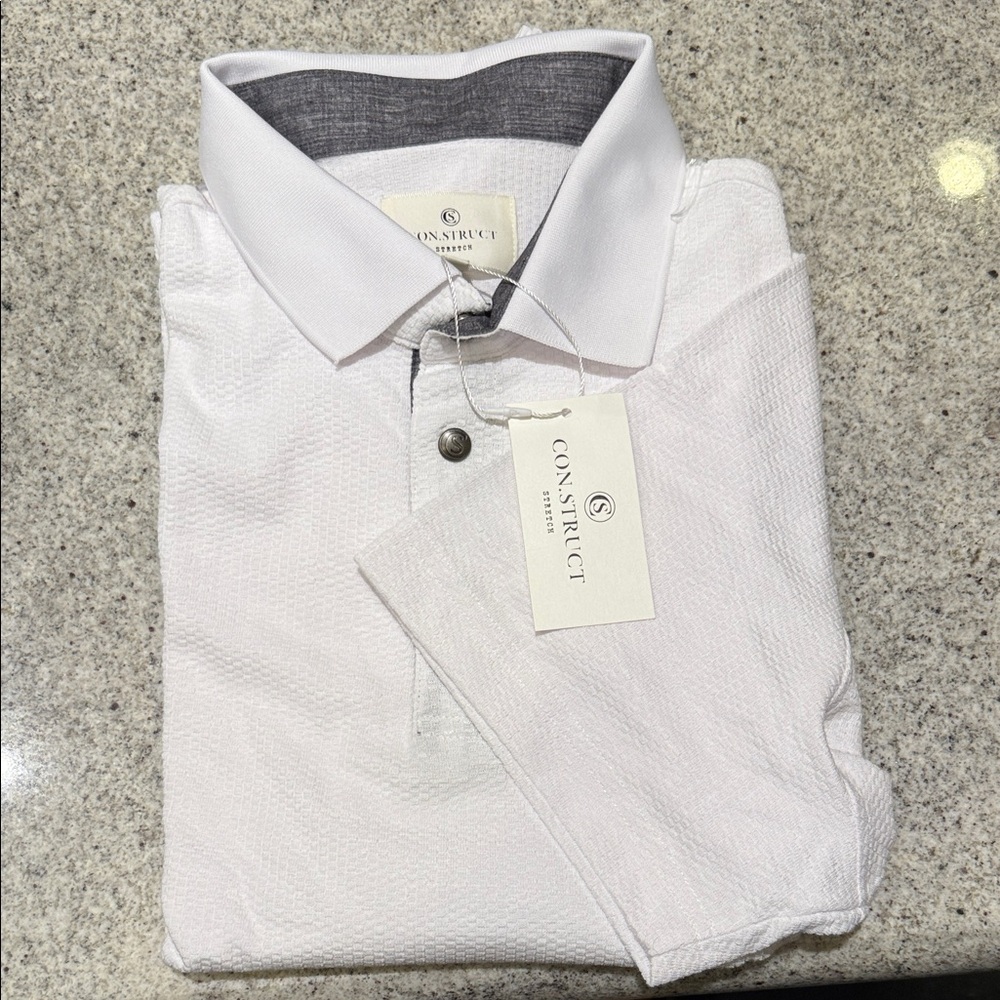 Construct White Polo Shirt for Men